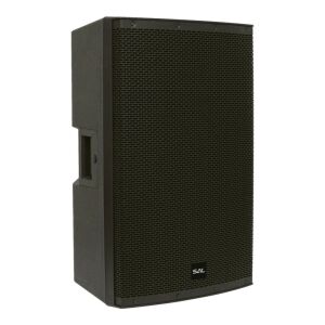 SAL PAP43BT Professional Speaker, 1200W, Black, angled view - Speaker