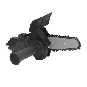 6 hüvelykes láncfűrész adapter, fúrógéphez vagy csavarhúzóhoz rögzíthető, 6 hüvelykes pengével + 6 hüvelykes lánccal, fekete színű