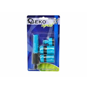 Set pentru furtun de gradina, 3 piese, 1/2", Geko Blue Line 131334362 - Accesorii irigare