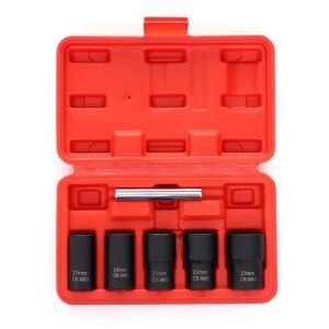 Комплект ударни вложки Kraft&Dele KD11791 с етикетирани размери в отворен червен куфар - Набор от инструменти