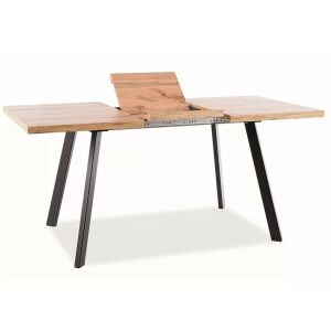 Brick kihúzható étkezőasztal artisan tölgy asztallappal és fekete fém lábakkal - Signal