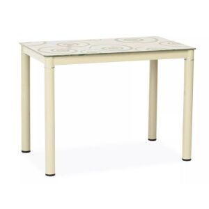 Damar Elegance edzett üveg étkezőasztal krém mintával - Signal