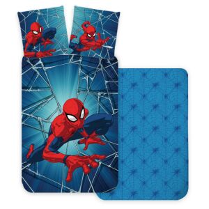 Lenjerie de pat Spiderman pentru copii, 100x140 cm, cu design Spiderman dinamic - Lenjerie de pat