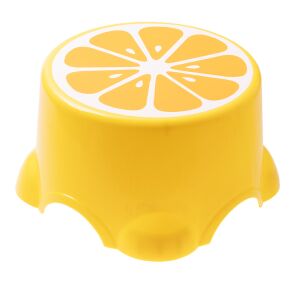 Citron rutschfester Tritthocker klein, mit Zitronenmuster - Kinderhocker