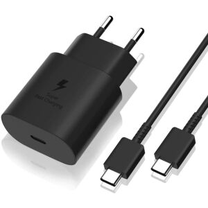 Univerzális töltő 25 W USB-C + Type-C kábel, Flippy, fekete