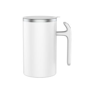 Cană Flippy cu amestecare automată, albă, vedere laterală - Cani