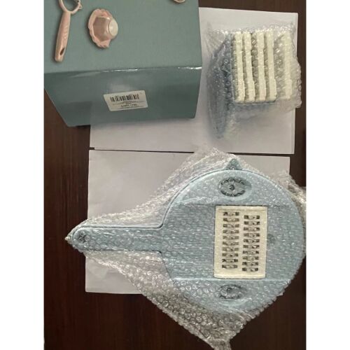 Flippy Multifunktionsreibe für Gemüse, Obst und Käse, blau, 10 Teile, 27,6x8 cm