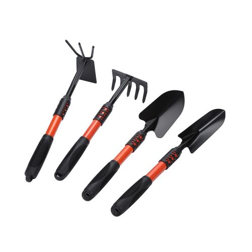 Set 4 Unelte de Gradina KipHome, Maner extensibil, pentru Plantare Prelucrare Sol si Ingrijire Plante, Material otel carbon, negru 114210548