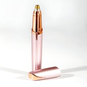 Epilátor obočia, Flippy, zastrihávač na tvár v tvare ceruzky, prenosný, na batérie, 13 x 1,5 cm, ružový