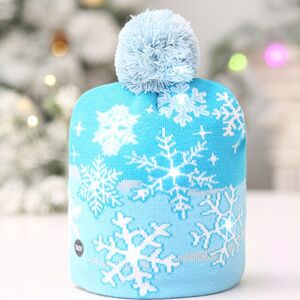 Világító karácsonyi sapka hópelyhes mintával ünnepi dekorációhoz 114211576 - Baba & Gyerek divat