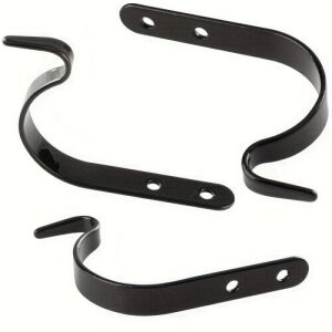 3 darabos fekete fém falra szerelhető akasztó - Homyl