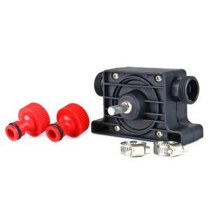 Fúrószivattyú, vízszivattyú, elektromos szivattyú, folyadékátviteli szivattyú, fúróhoz, fekete és piros, tömlőcsatlakozókkal - Öntözés