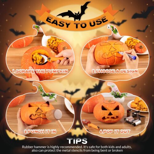 24 darabos Halloween Tökfaragó Készlet - Komplett Eszközcsomag Kreatív Tökfaragáshoz 114212453