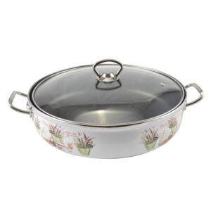 Lavendel Emaille Bratentopf 26 cm + Glasdeckel 114212880 - Koch- & Backgeschirr