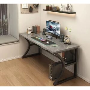 Herný stôl OTC-G3, sivý, 140x60x75 cm, moderný dizajn, doska z MDF s karbónovým vzorom, oceľový rám, organizácia káblov - Herné stoly