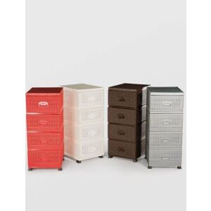 Rattan 4 fiókos tárolószekrény, 91x37,5x46 cm, többféle színben kapható - Sterk