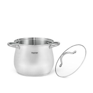 Oală Fissman FAVIO din oțel inoxidabil de 5,4L cu capac, 28x25x25cm - Fissman