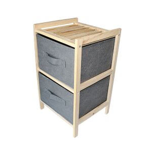 Rafturi de depozitare din lemn cu 2 sertare din țesătură, 46x27x25cm - Dulapuri cu rafturi