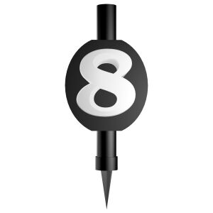 Dekorácia na tortu Amscan číslo 8, čierna a biela, na zdobenie narodeninovej torty - Amscan