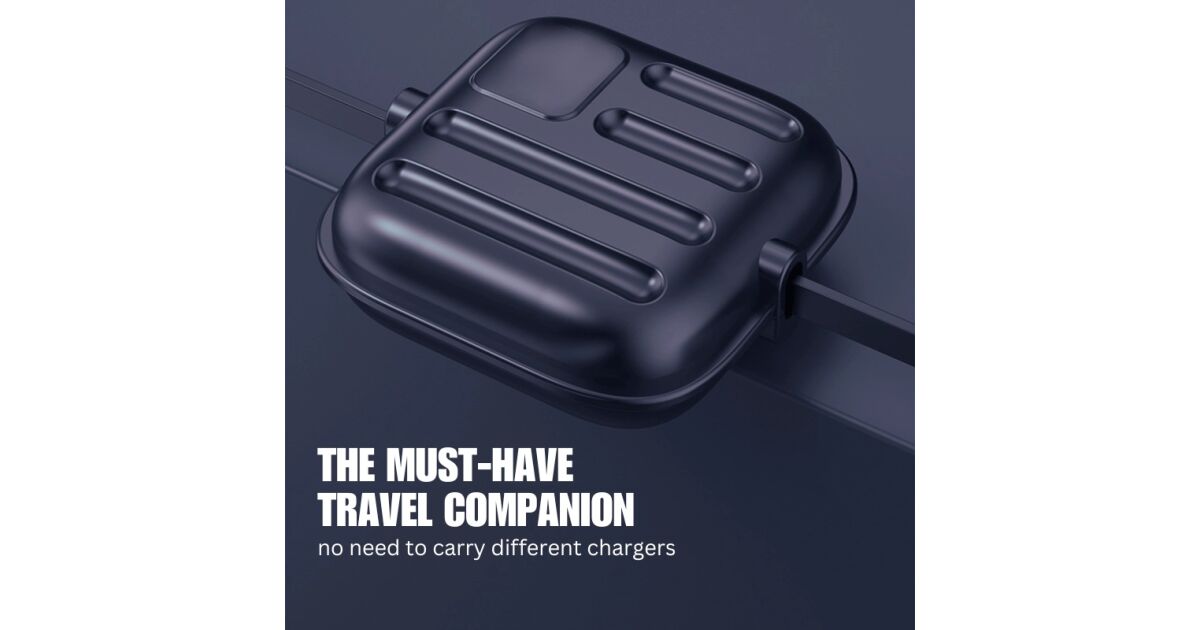 iUni B23 behúzható 5 az 1-ben gyorstöltő kábel, 100W, gyorstöltés, 120 cm, USB-A/USB-C – Micro-USB, Lightning, Type-C, iPhone, Samsung, Huawei, Xiaomi, Airpods, MacBook 114215772