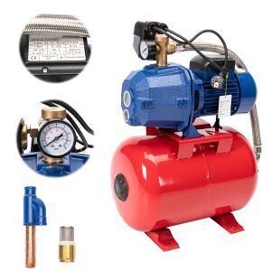 Kisgazda 750 W AUTO-JET DP550 Little Farmer vízszivattyú 24 literes tartállyal, nyomáskapcsolóval, mérővel és visszacsapó szeleppel - Micul Fermier