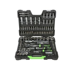 Set de chei cu clichet JBM de 108 piese, antrenare 1/2 inch, cu clichet, prelungitoare și biți - Seturi scule și Scari