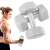 Woman using Springos 2x4kg grey dumbbell set for arm workout