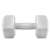 Springos 2x4kg grey dumbbell set, one grey dumbbell with hexagonal weight plates and black handle