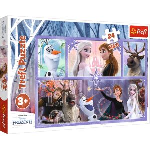 Trefl Frozen 2 A Magical World 24 darabos puzzle, Elsa, Anna, Olaf, Kristoff és Sven szereplőkkel - Puzzle & Kirakó
