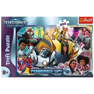 Trefl Transformers EarthSpark 300-elementowa układanka z Bumblebee, Optimus Prime i innymi postaciami z serialu animowanego - Puzzle