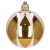Springos gold and white striped Christmas ball ornament