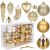 Springos 77-piece gold Christmas ornament set with various shapes