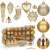 Set de 77 ornamente de Crăciun aurii Springos