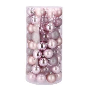 Springos 100er Set Rosa Weihnachtskugeln, 6 cm, Glänzend, Matt, Perlmutt, Transparent - Christbaumschmuck