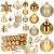 Springos gold Christmas tree ornament set with packaging