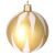 Springos gold and white striped ball Christmas tree ornament