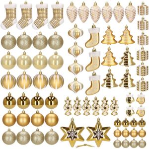 Springos 77-piece gold Christmas tree ornament set - Christmas tree ornament