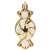 Gold Christmas tree ornament shaped like a candy cane with white glitter details