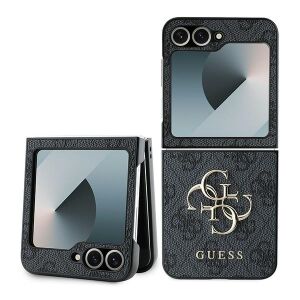 Guess GUHCZF64GMGGR Leder Handyhülle für Samsung Galaxy Z Flip6 F741, schwarz - Handyhüllen