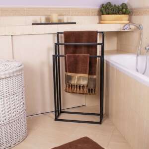 Springos 3-arm bathroom towel rack - Black