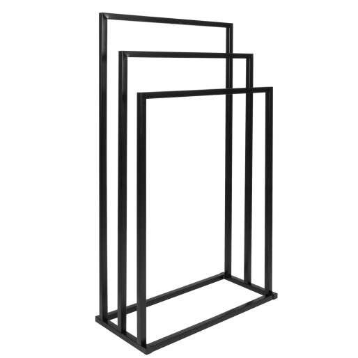 Springos 3 karos fürdőszobai Törölközőtartó állvány - Fekete