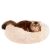 Cat comfortably resting in Springos cream plush cat bed