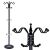 Springos standing coat rack with marble base, close-up of hooks and base