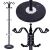 Springos standing coat rack with marble base, close-up of hooks and base