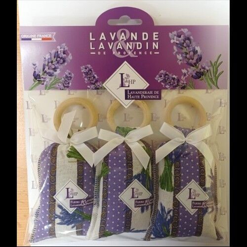 Lavanderaie de Haute Provence Levendulával töltött Lavande zsák fakarikával, 18g, 3db-os szett 114224695