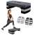 Springos verstellbare Stepplattform, 3 Höhenstufen, schwarz und grau, für Aerobic-Fitness-Workouts