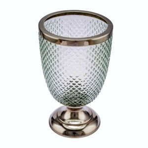 Gehlmann Üvegkehely gyertyatartó alumínium talppal 13x13x20cm 114224928 - Gehlmann