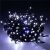 300 LED Christmas String Lights, Cool White and Blue, Lit