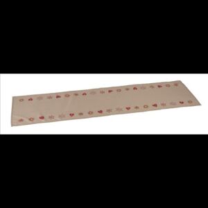 Gehlmann asztalfutó piros szíves, csillagos, 40x150cm, polyester - Gehlmann