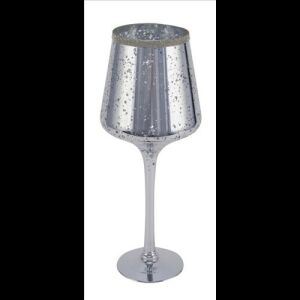 Gehlmann Ezüstszínű üvegkehely  14x14x35cm 114224947 - Gehlmann